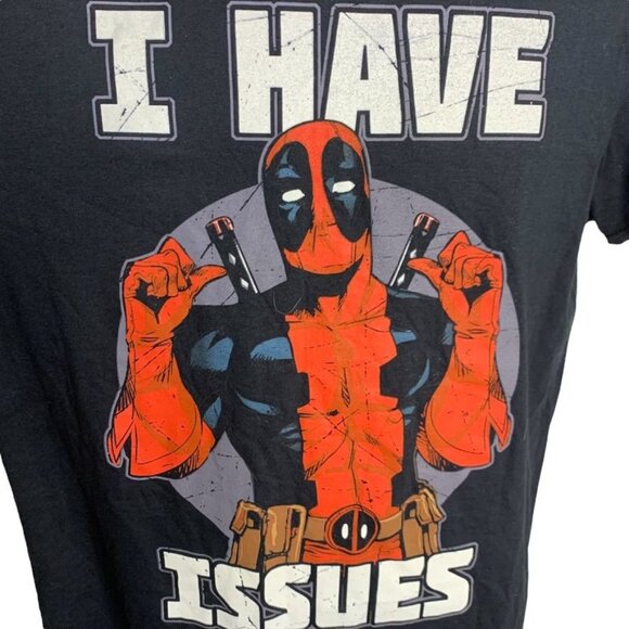 Mens Marvel Comics Deadpool I Have Issues Crewneck Short Sleeve T-shirt Large - Picture 2 of 4